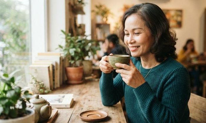 Người sau 50 tuổi uống trà xanh đúng cách giúp phát huy lợi ích của thức uống, hạn chế những ảnh hưởng không mong muốn. Ảnh AI.