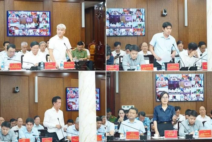 Đại diện các sở, ngành, đơn vị chức năng của Thành phố trao đổi, làm rõ những khó khăn, vướng mắc trong quá trình triển khai các dự án.