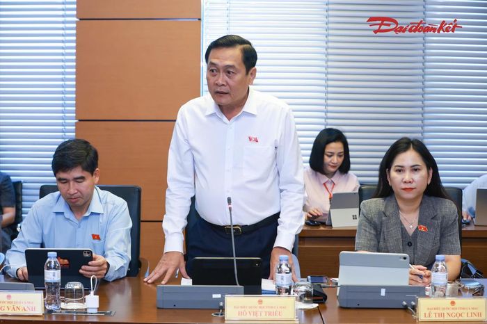 Đại biểu Quốc hội Hồ Việt Triều (Đoàn Cà Mau) phát biểu tại phiên thảo luận (Ảnh: Quang Vinh)