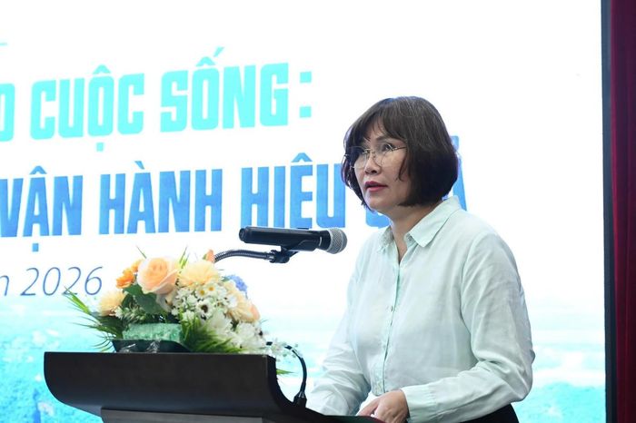 Bà Lý Thị Hồng Điệp, Phó Tổng Biên tập Báo Nông nghiệp và Môi trường, phát biểu khai mạc Hội thảo. Ảnh: NN