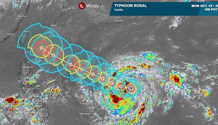 Hướng đi của siêu bão Champi. Ảnh: PAGASA.