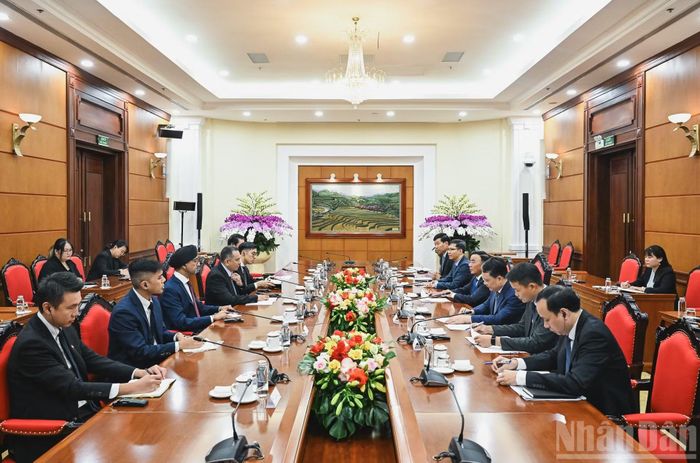 Quang cảnh cuộc tiếp tại Trụ sở Trung ương Đảng. (Ảnh: DUY LINH)