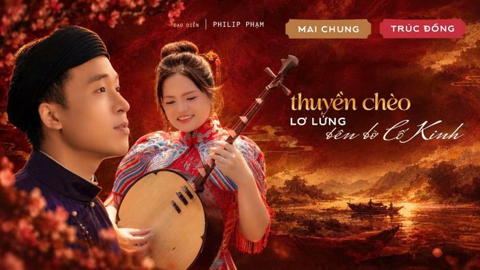 MV "Thuyền chèo lơ lửng bên bờ cố kinh" là sản phẩm phối hợp của Mai Chung cùng nhạc sĩ Trúc Đồng và đạo diễn Philip Phạm. (Ảnh: HAA)