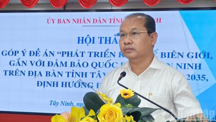 Phó Chủ tịch Ủy ban nhân dân tỉnh Tây Ninh Trương Thanh Liêm phát biểu kết luận. (Ảnh: THANH PHONG)