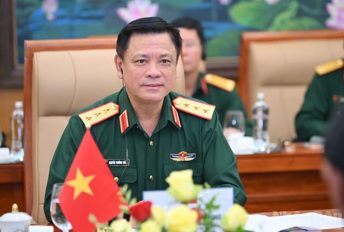 Thượng tướng Nguyễn Trường Thắng tại đối thoại. (Ảnh: THẾ ĐẠI)