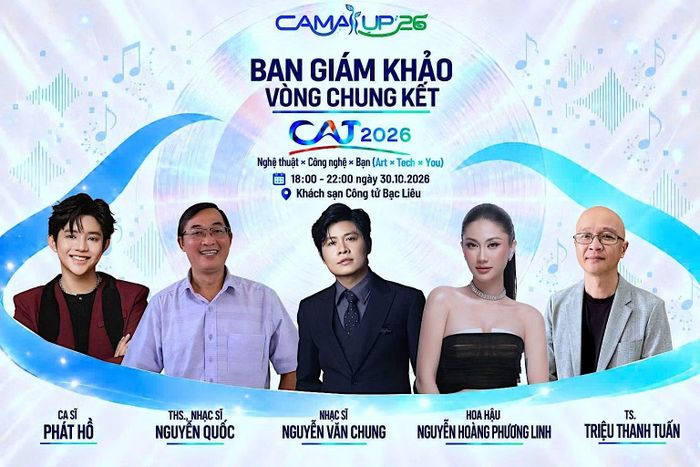 Ban giám khảo vòng Chung kết Cuộc thi Khởi nghiệp Cà Mau 2026. (Ảnh CiNEC cung cấp)