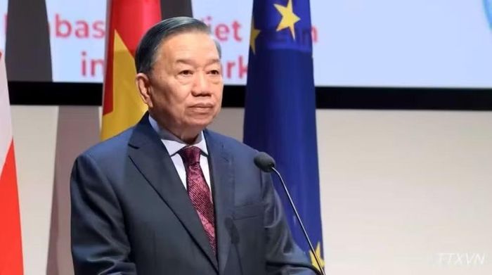 Tổng Bí thư, Chủ tịch nước Tô Lâm phát biểu khai mạc Diễn đàn Doanh nghiệp Việt Nam-Đan Mạch. (Ảnh: TTXVN)