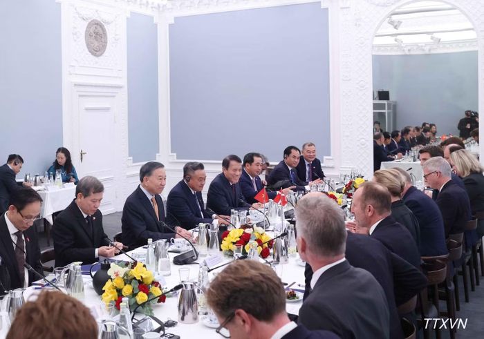  Tổng Bí thư, Chủ tịch nước Tô Lâm hội đàm với Thủ tướng Đan Mạch Mette Frederiksen. (Ảnh:Thống Nhất/TTXVN) 