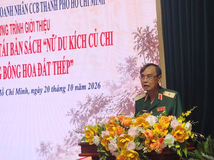  Thiếu tướng Nguyễn Minh Hoàng phát biểu tại chương trình. Ảnh: VĂN TUẤN 