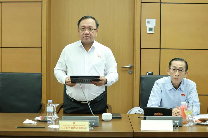  ĐB Nguyễn Thành Trung (TPHCM) phát biểu thảo luận. Ảnh: QUANG PHÚC 