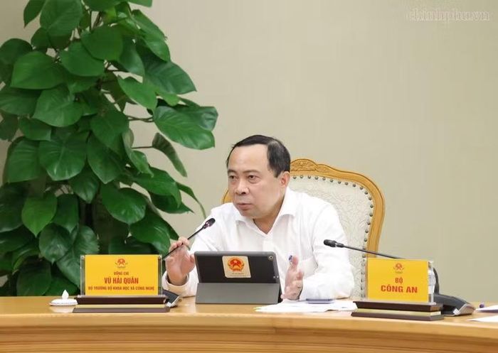 Bộ trưởng Bộ Khoa học và Công nghệ Vũ Hải Quân phát biểu - Ảnh: VGP