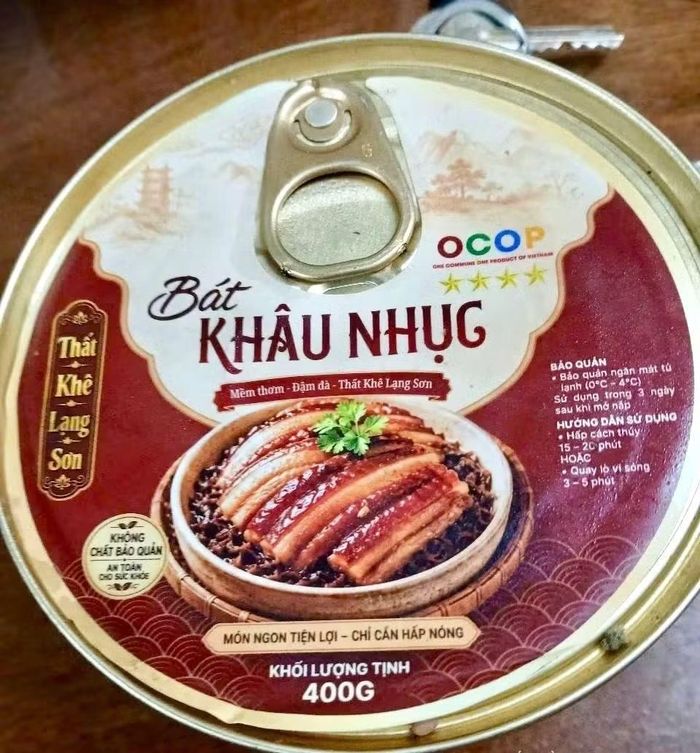 Sản phẩm giả mạo nhãn hiệu khau nhục Thất Khê, Lạng Sơn. Ảnh: Facebook OKN