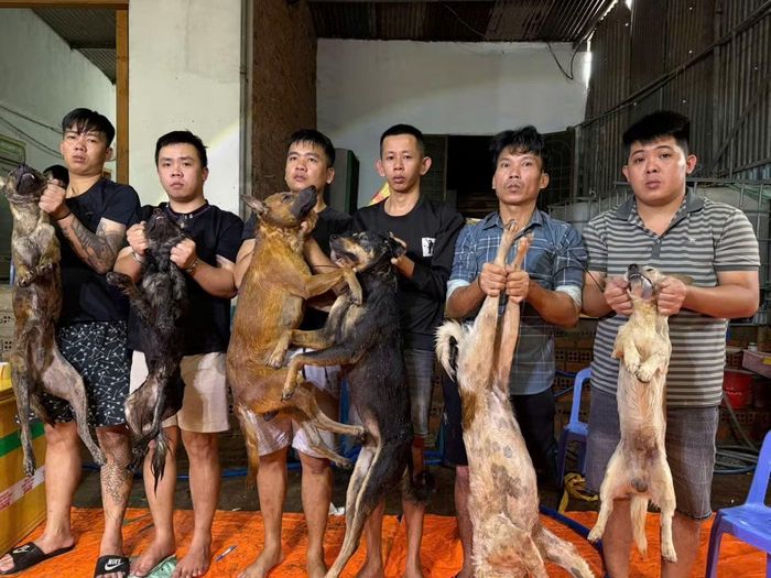 Nhóm đối tượng cùng tang vật.