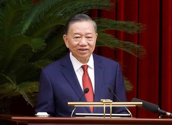  Tổng Bí thư, Chủ tịch nước Tô Lâm phát biểu tại Hội nghị Trung ương 4 khóa XIV. Ảnh: TTXVN. 