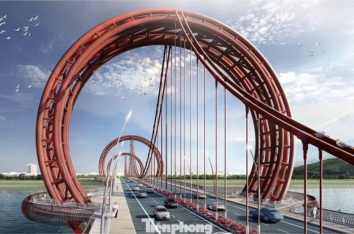 Đây là cầu sử dụng công nghệ dây võng tự neo kết hợp với kết cấu thép và bê tông cốt thép ứng lực, lần đầu tiên áp dụng tại Việt Nam.
