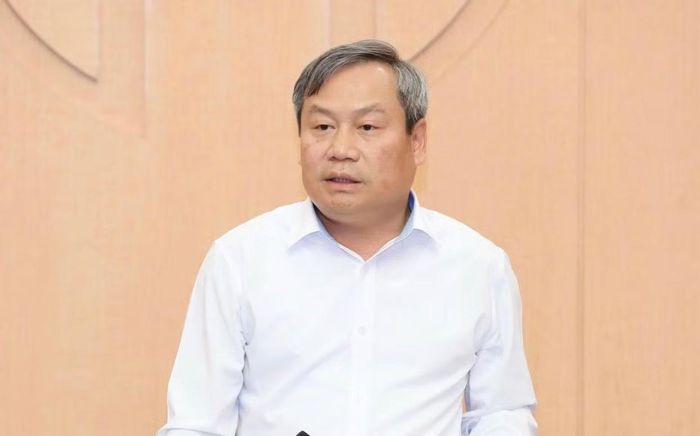 Chủ tịch UBND Thành phố Hà Nội Vũ Đại Thắng phát biểu tại cuộc họp