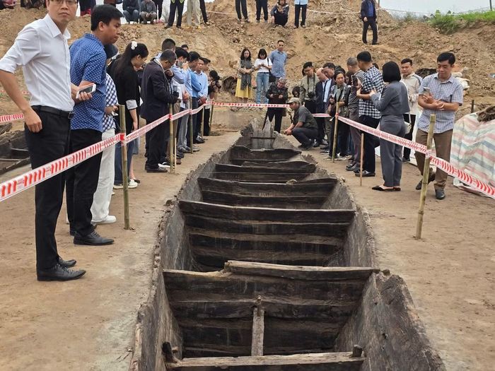 Hiện vật được gọi là thuyền cổ ở Bắc Ninh.