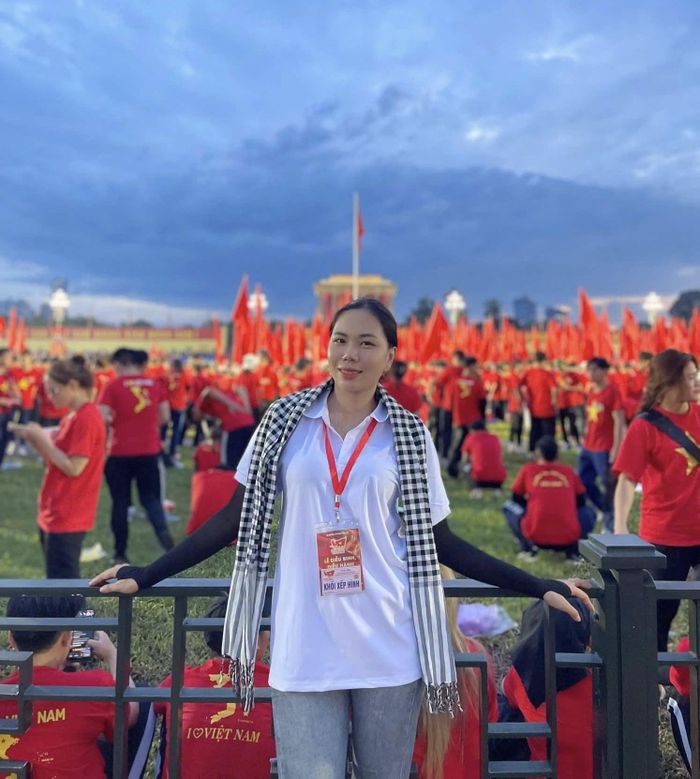 Tham gia sự kiện A80 năm 2025 khiến Thảo càng mong muốn được khoác lên mình màu áo lính. Ảnh: NVCC