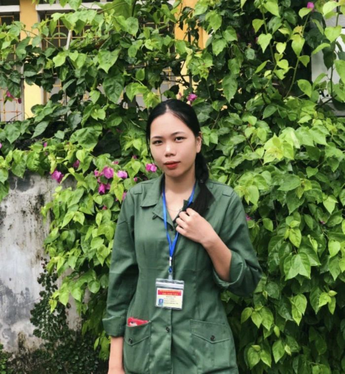 Lê Thị Thảo bày tỏ mong muốn được phục vụ, cống hiến lâu dài trong quân đội. Ảnh: NVCC