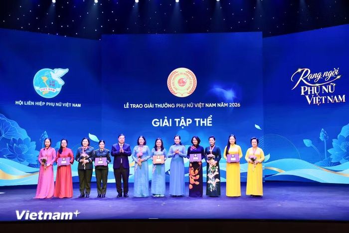 Hội Nữ doanh nhân tỉnh Thái Nguyên là một trong 5 tập thể xuất sắc được trao Giải thưởng Phụ nữ Việt Nam năm 2026. (Ảnh: PV/Vietnam+)