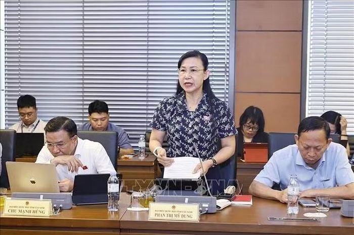 Đại biểu Quốc hội tỉnh Tây Ninh Phan Thị Mỹ Dung phát biểu. Ảnh: Doãn Tấn/TTXVN