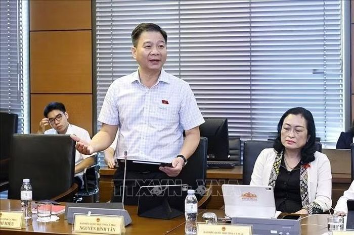 Đại biểu Quốc hội tỉnh Cà Mau Nguyễn Bình Tân phát biểu. Ảnh: Doãn Tấn/TTXVN