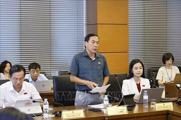 Đại biểu Quốc hội tỉnh Đồng Tháp Phạm Văn Hoà phát biểu. Ảnh: Doãn Tấn/TTXVN