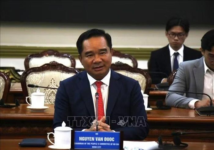 Chủ tịch UBND TP. Hồ Chí Minh Nguyễn Văn Được trao đổi với đoàn doanh nghiệp Hoa Kỳ.