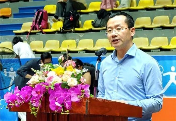 Phó Giám đốc Sở Văn hóa, Thể thao và Du lịch thành phố Hà Nội Phạm Xuân Tài, Trưởng Ban tổ chức phát biểu.