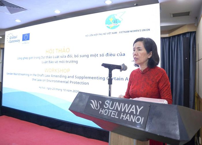  Phó Chủ tịch Hội LHPN Việt Nam Nguyễn Thị Minh Hương phát biểu khai mạc và định hướng tại Hội thảo