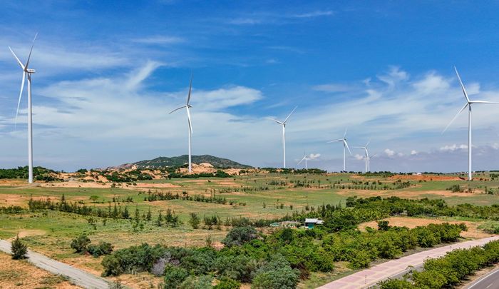 Nhà máy điện gió Thuận Nhiên Phong 1 - một trong số những dự án điện tái tạo chuyển tiếp. Ảnh: Hoàng Anh.