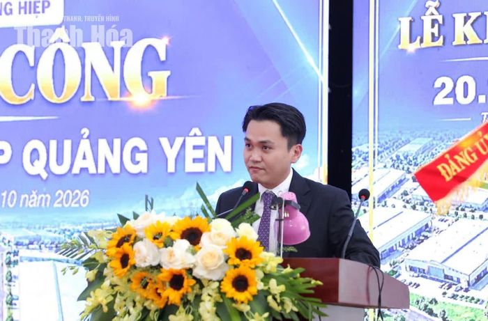 Đại diện Tập đoàn Tân Đông Hiệp phát biểu tại buổi lễ.