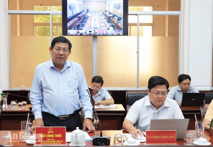 Phó Chủ tịch UBND tỉnh An Giang Ngô Công Thức phát biểu tại buổi làm việc.