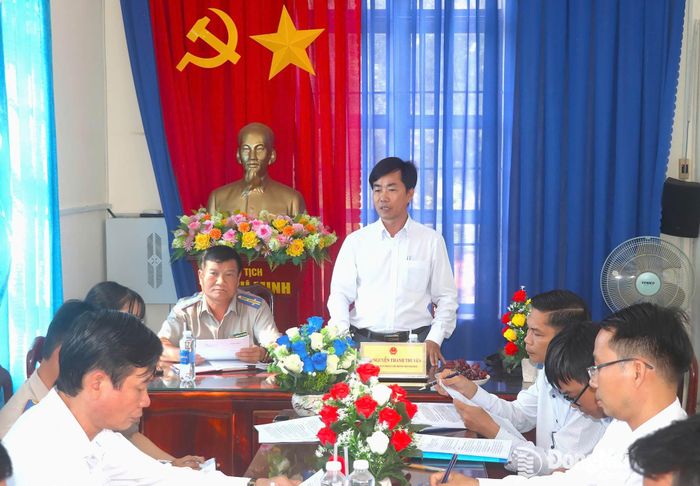 Trưởng ban Pháp chế HĐND thành phố Nguyễn Thanh Thuyên phát biểu tại buổi giám sát. Ảnh: An Nhơn