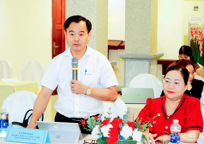 Lãnh đạo Sở Khoa học và Công nghệ thành phố phát biểu tại hội thảo. Ảnh: Văn Truyên