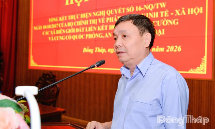 Đồng chí Phan Văn Thắng phát biểu tại hội nghị.