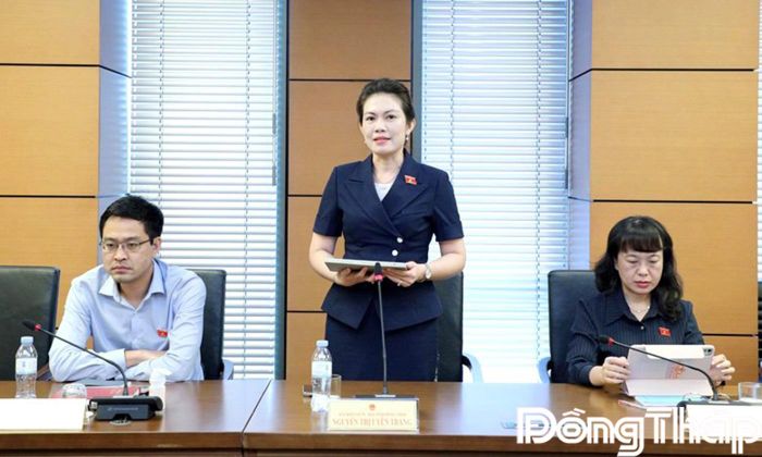 Đại biểu Nguyễn Thị Uyên Trang phát biểu thảo luận.