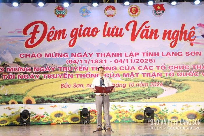 Lãnh đạo Ủy ban MTTQ Việt Nam xã Bắc Sơn phát biểu tại chương trình