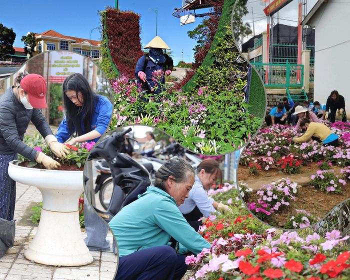 Những bàn tay chung sức chăm chút, tô điểm các tuyến đường và không gian công cộng bằng sắc hoa rực rỡ, lan tỏa không khí lễ hội và tình yêu dành cho thành phố ngàn hoa