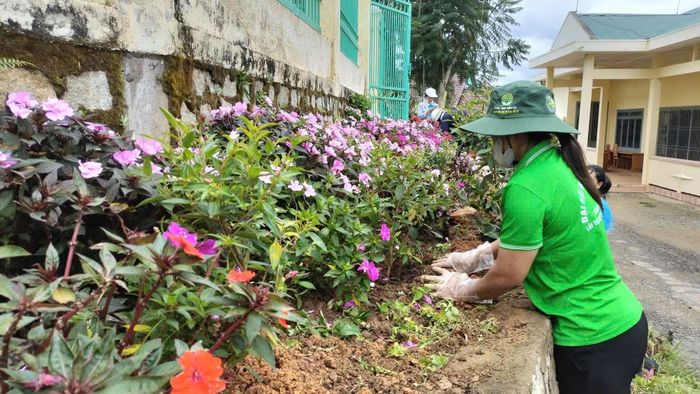 Phong trào “Người người trồng hoa, nhà nhà trồng hoa, cây xanh chào mừng Festival Hoa Đà Lạt lần thứ XI năm 2026” được các cơ quan, đơn vị trên địa bàn xã đẩy mạnh thực hiện