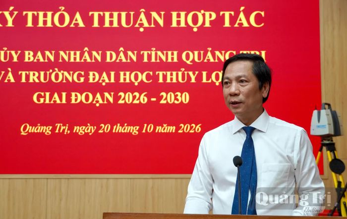 Đồng chí Hoàng Nam, Phó Chủ tịch Thường trực UBND tỉnh phát biểu tại buổi lễ - Ảnh: H.N