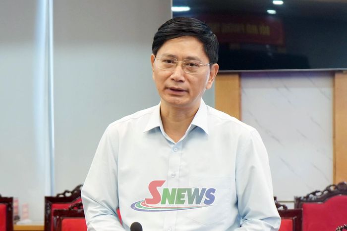 Lãnh đạo Sở Nông nghiệp và Môi trường phát biểu tại cuộc làm việc.
