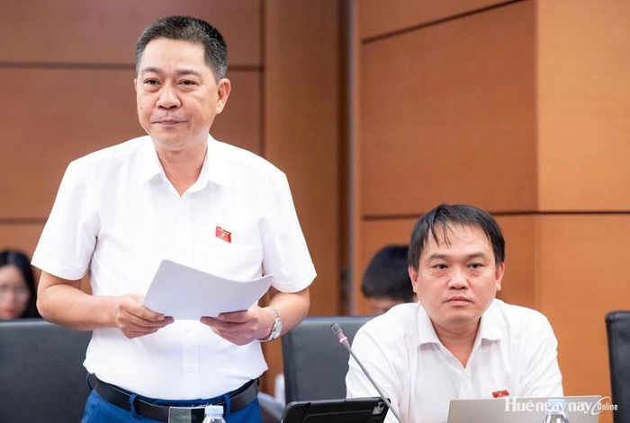 Đại biểu Nguyễn Tiến Nam tham gia thảo luận. Ảnh: Đoàn ĐBQH thành phố cung cấp