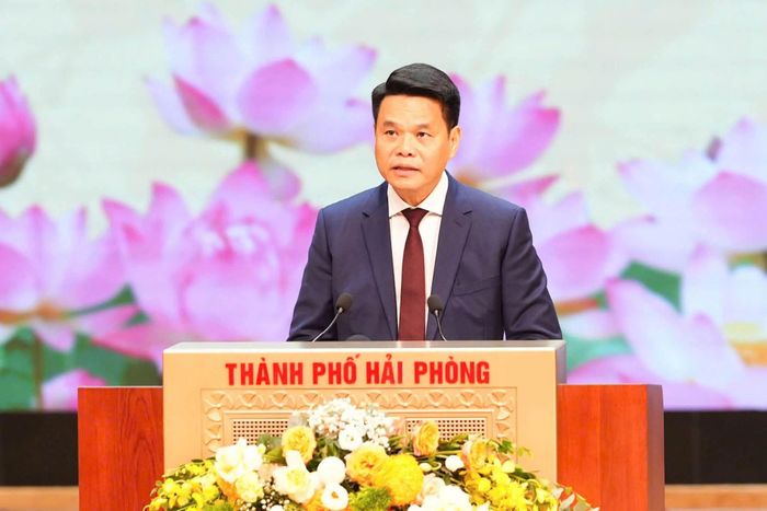 Bí thư Thành ủy TP Hải Phòng Lê Ngọc Châu phát biểu tại lễ kỷ niệm.