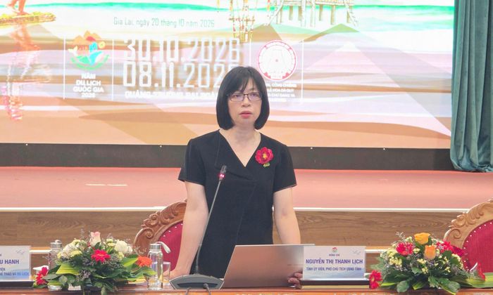 Phó chủ tịch UBND tỉnh Nguyễn Thị Thanh Lịch chia sẻ tại buổi họp báo.