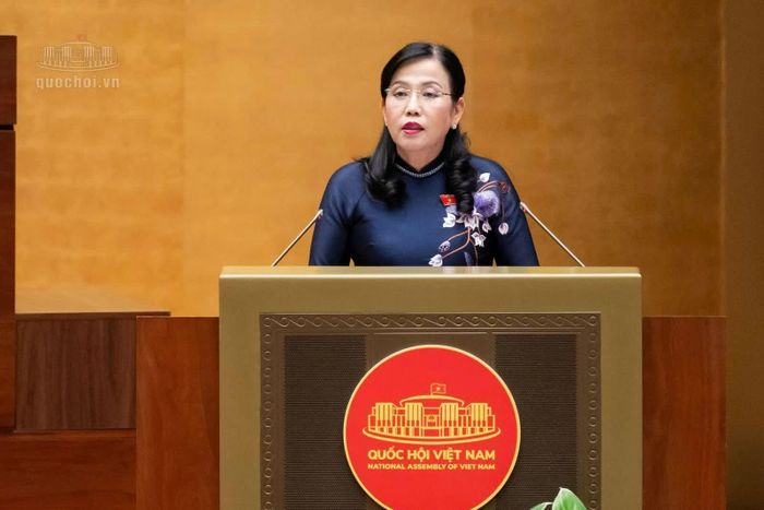 Chủ nhiệm Ủy ban Khoa học, Công nghệ và Môi trường Nguyễn Thanh Hải trình bày báo cáo thẩm tra.