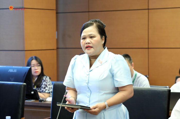 ĐBQH Nguyễn Thị Sửu (TP. Huế) phát biểu. Ảnh: Trọng Hiếu