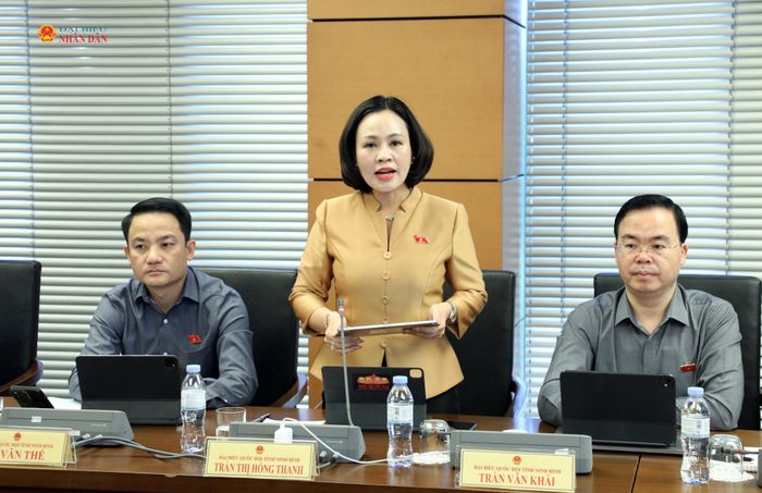 ĐBQH Trần Thị Hồng Thanh (Ninh Bình) phát biểu. Ảnh: Trọng Hiếu