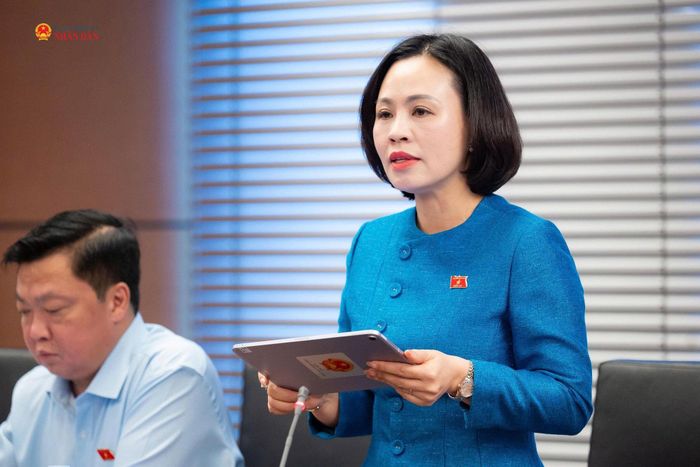 ĐBQH Nguyễn Thị Hồng Thanh (Ninh Bình) phát biểu. Ảnh: Trọng Hiếu
