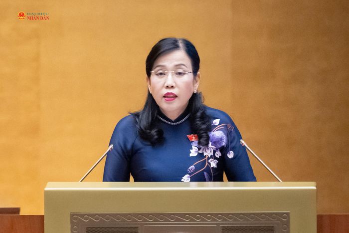 Chủ nhiệm Ủy ban Khoa học, Công nghệ và Môi trường Nguyễn Thanh Hải trình bày Báo cáo thẩm tra về dự án Luật sửa đổi, bổ sung một số điều của Luật Điện lực. Ảnh: Phạm Thắng